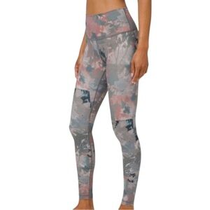 Lululemon Wunder Under High Rise Tights Gray Untamed Nature Sz 6